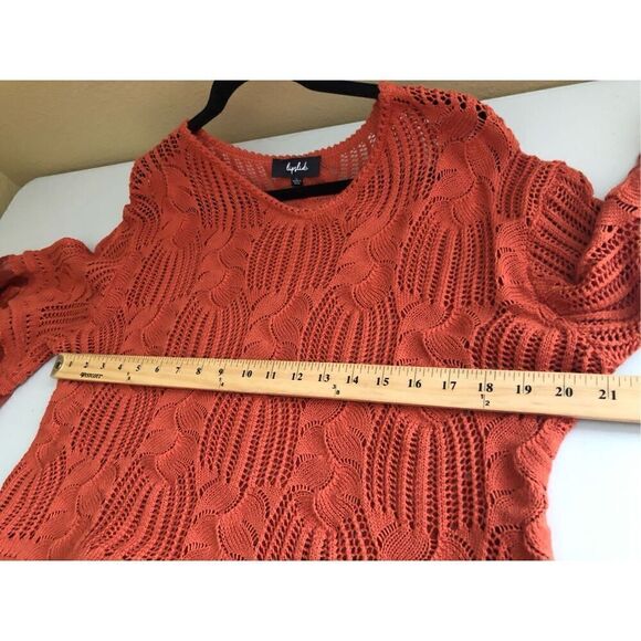 Lipslide Orange Crochet Embroidered Women Blouse - Picture 7 of 12